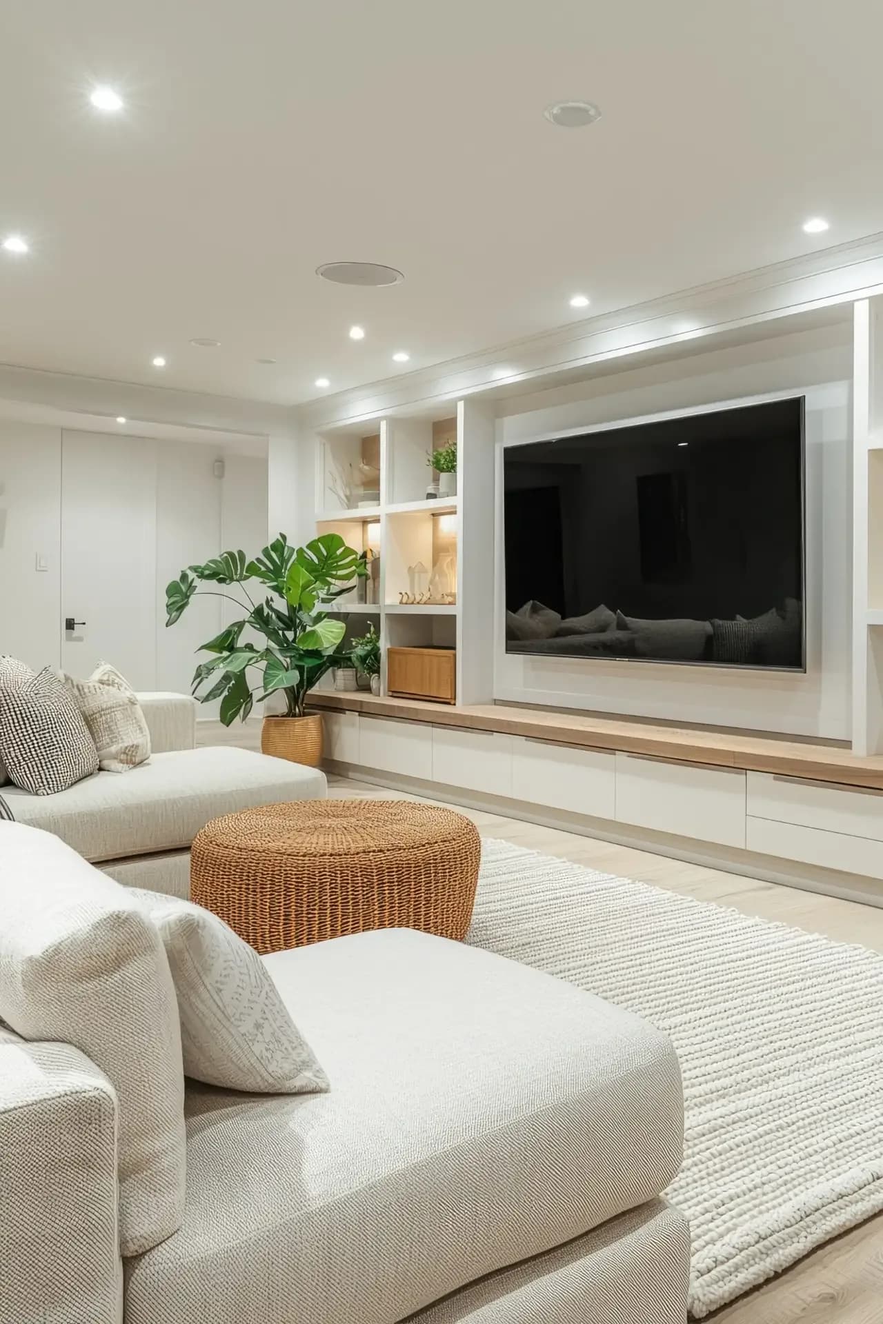 Finished basement showcasing the company’s construction work