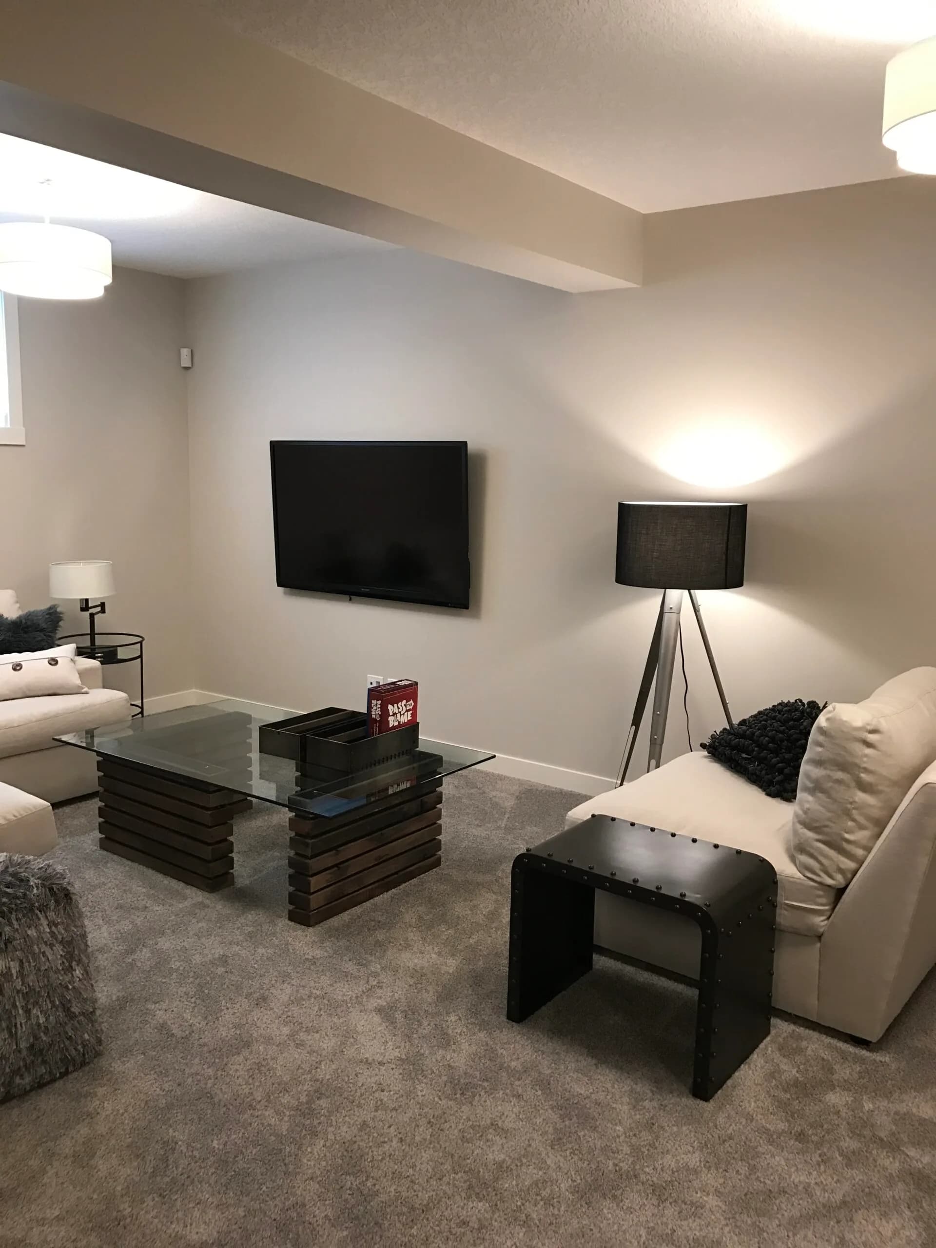Finished basement renovation interior